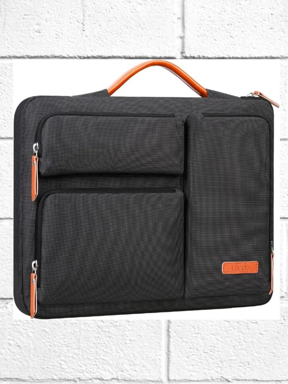 NWT! Laptop Carrying Case w/Plush Lining, Accessory Pockets, Faux Leather Handle